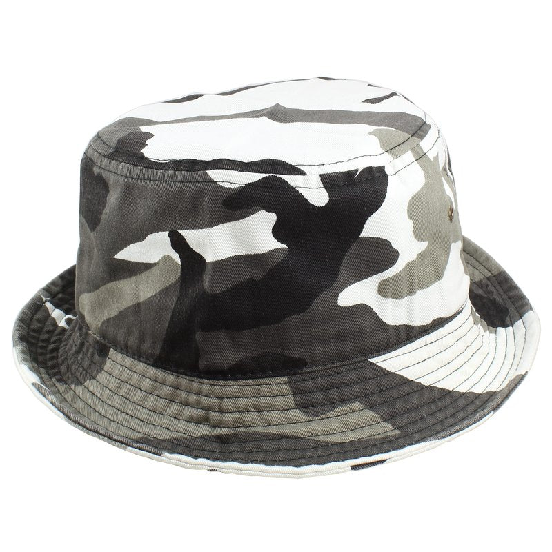 Gelante Camo Cotton Bucket Hat for Women and Men Packable Travel Summer Beach Hat 1900-City Camo-L/XL