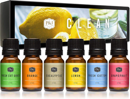 P&J Fragrance Oil Autumn Set | Brown Sugar, Apple, Harvest Spice, Vanilla, Forest Pine, and Snickerdoodle Candle Scents for Candle Making, Freshie, Soap Making Supplies, Diffuser Oil Scents