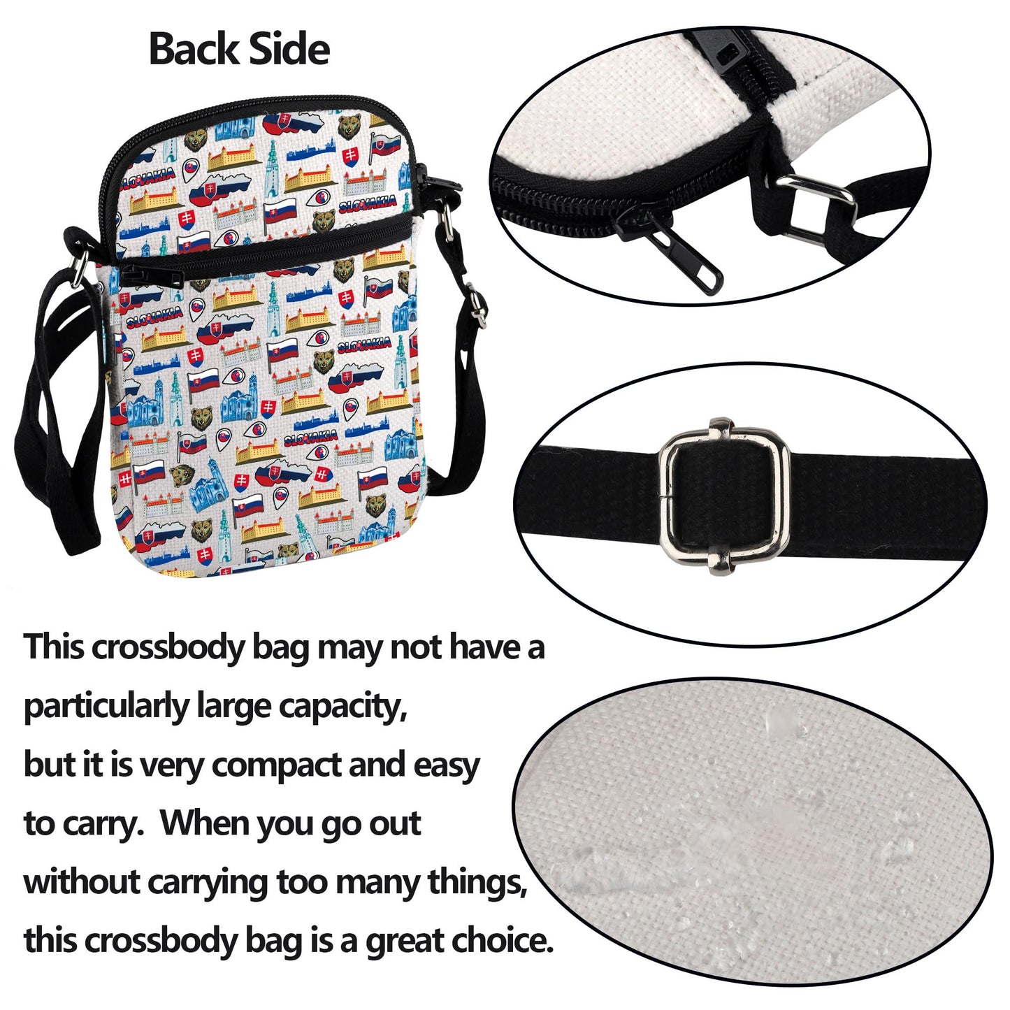 VAMSII Bratislava Slovakia Travel Crossbody Bag Slovakia Bratislava Souvenir Gift Europe Slovakian Capital Messenger Bag (BRATISLAVA)