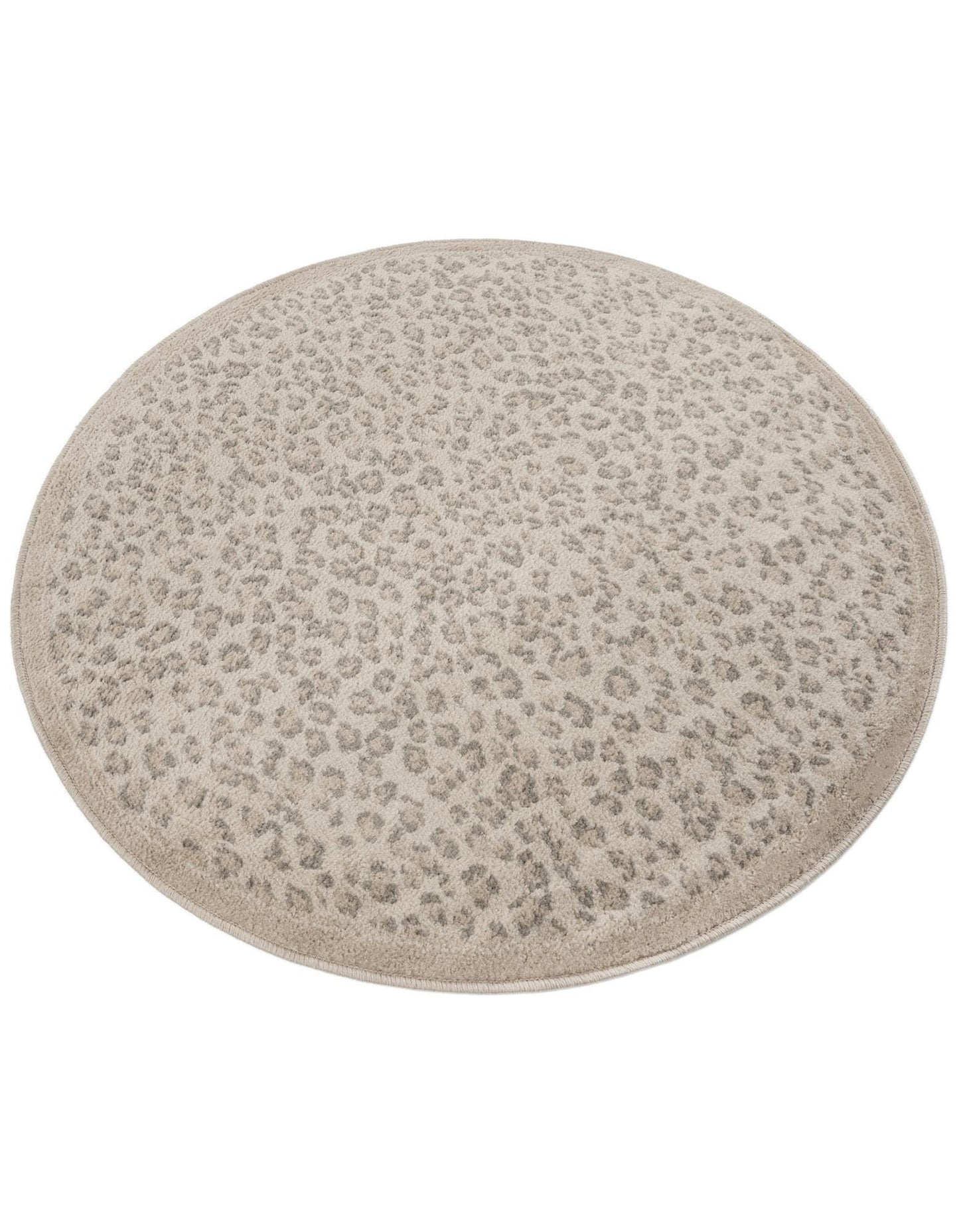 Rugs.com Savannah Collection Rug – 4 Ft Round Ivory Medium-Pile Rug Perfect for Kitchens, Dining Rooms