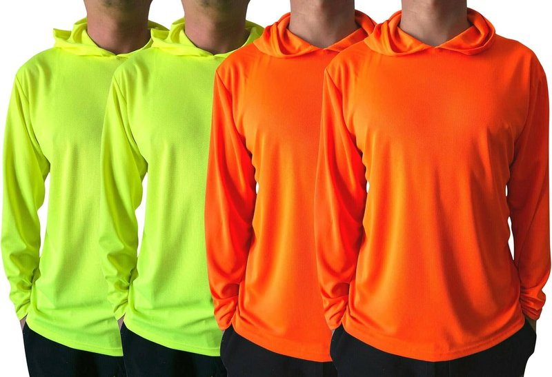 Men's UPF 50+ Sun Protection Long Sleeve Workout T-Shirt - Breathable Hooded Design