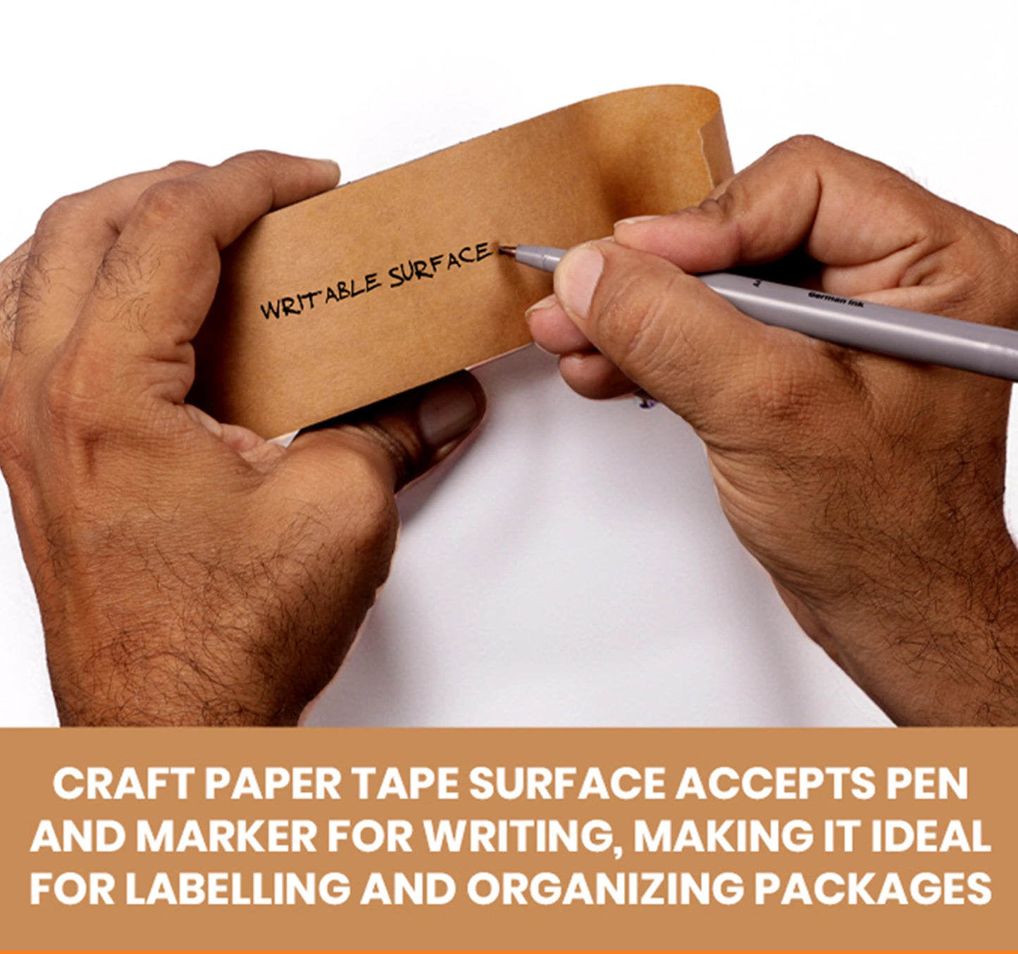 Rams Kraft Paper Packing Tape, Pack of 3, 1.88 Inch X 110 Yards (100 Metre / 328 Feet Per Roll) Total 330 Yards / 984 Feet, Big Roll for Shipping, Moving, Packing & Sealing