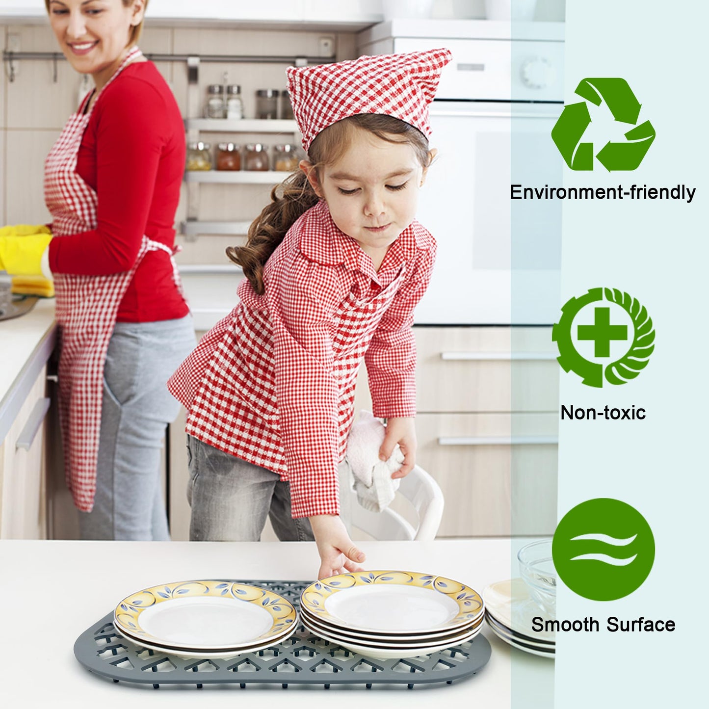 SAMSIER Silicone Sink Protectors Mats (13x11 & 14x12 & 16x12 & 18x16 & 19x14 & 21x16 & 22x13 & 25x16 & 26x14 & 28x14 & 30x16) for Bottom of Kitchen Sink (13”x11”)