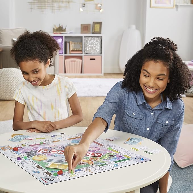 Hasbro Gaming Monopoly Sparkle Edition Board Game Family Games with Glittery Tokens Pearlescent Dice Sparkly Look (Amazon Exclusive)