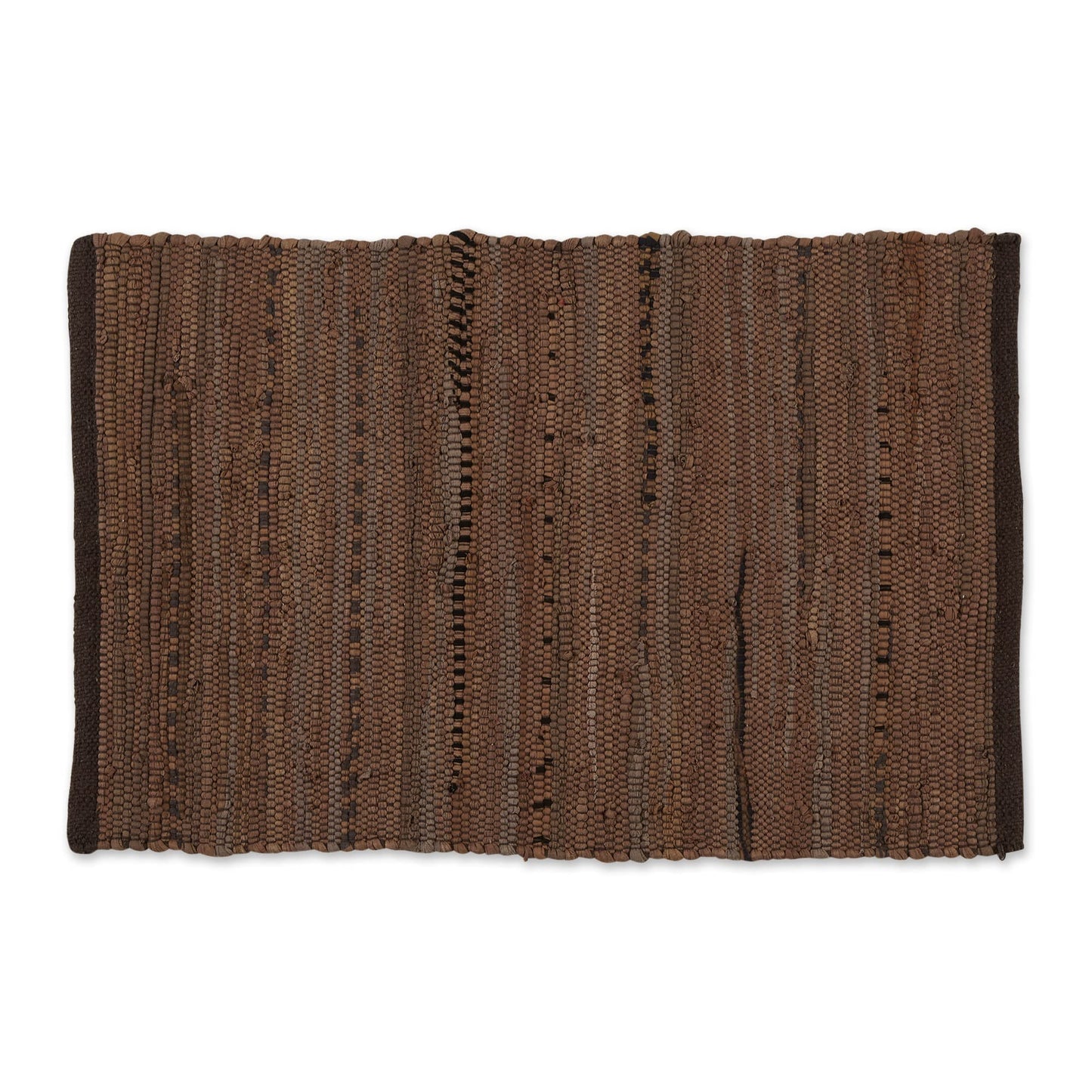 DII Chindi Home Collection Handwoven Multicolor Area Rag Rug, 20x31.5, Leather Brown