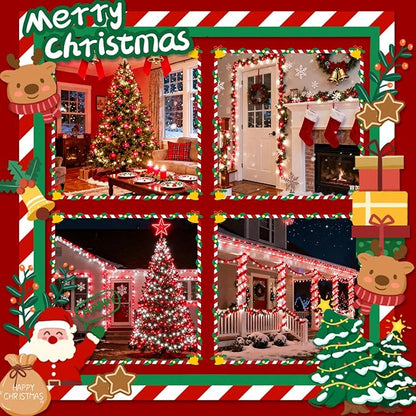 BHCLIGHT 240LED Christmas Voice Control String Lights Red & White