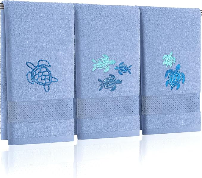 3 Pack Sea Turtle Coastal Hand Towels