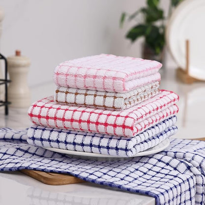 Homaxy Kitchen Towels and Dishcloths Set, 16 x 25 and 12 x 12 Inches, Super