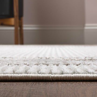 JONATHAN Y Marble Pattern High-Low Silver/Gold Runner Rug, 2x8, Athens Classic Border, Easy-Cleaning for Living Room, Bedroom, Kitchen, Pet Friendly, Non-Shedding (CAR102C-28)