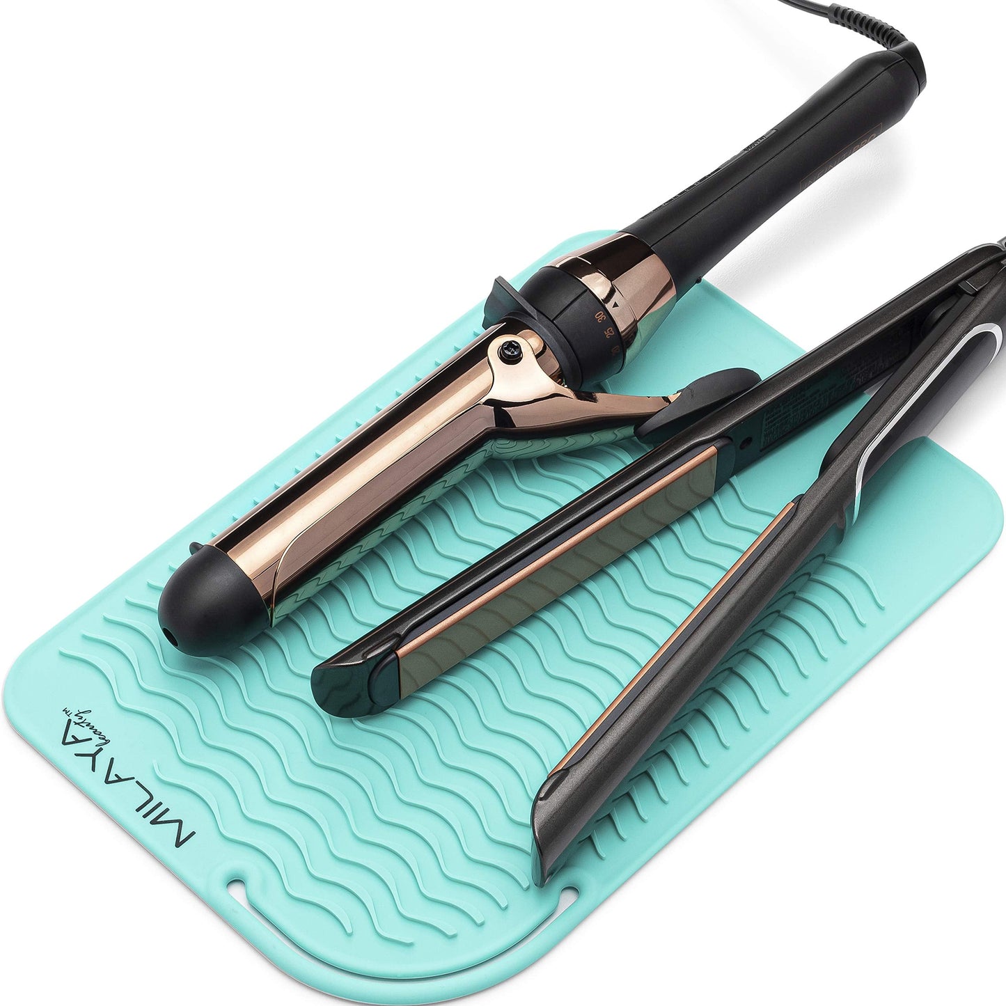 Heat Resistant Mat - Curling Iron Holder - Straightener pad - Flat Iron Holder - Silicone Mat for Hair Tools - Hot Tool Mat - Salon Tools - Hot Iron Holster - Vanity Mat - Vanity Accessories for Women