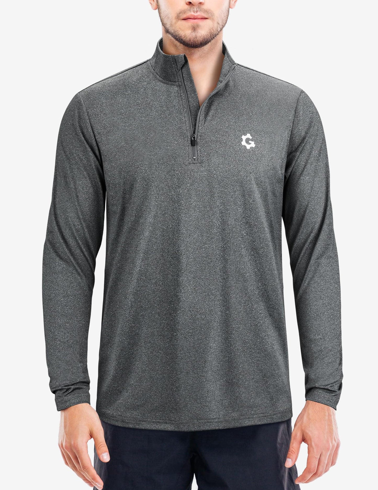 3Pack Quarter Zip Pullover Men 1/4 Zipper Sweatshirts Dry- Fit Long Sleeve Running Athletic Golf Work Out Gym Fishing Shirt Quick Dry Outdoor Active Sports Shirts Gray L