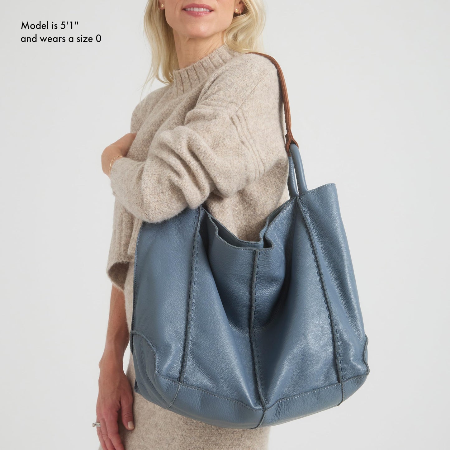 The Sak Los Feliz Large Tote Bag - Premium Leather Handbag With Stylish Design For Everyday - Roomy, Durable, Lined Purse With Shoulder Bag Strap, Zipper Pocket for Tavel, Beach Bag