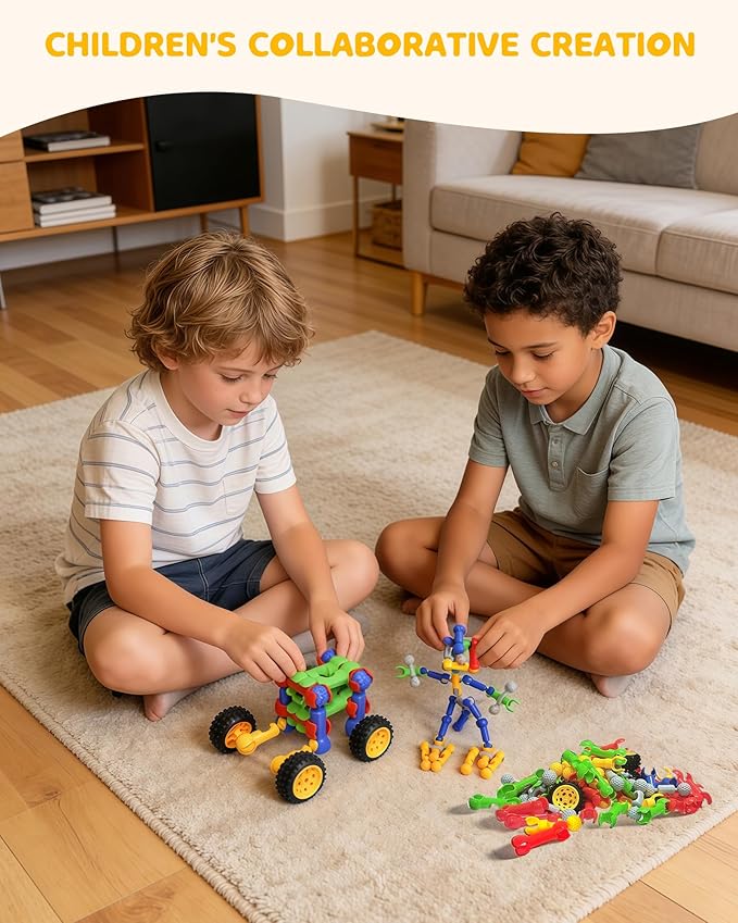 Inovakids Building Blocks - 170 Pcs STEM Building Toys For 3+ Years Old Kids with 21 Exemplar Model Big Box Storage Preschool Montessori Sensory Educational Toys Gift for Birthday Chrismas Easter
