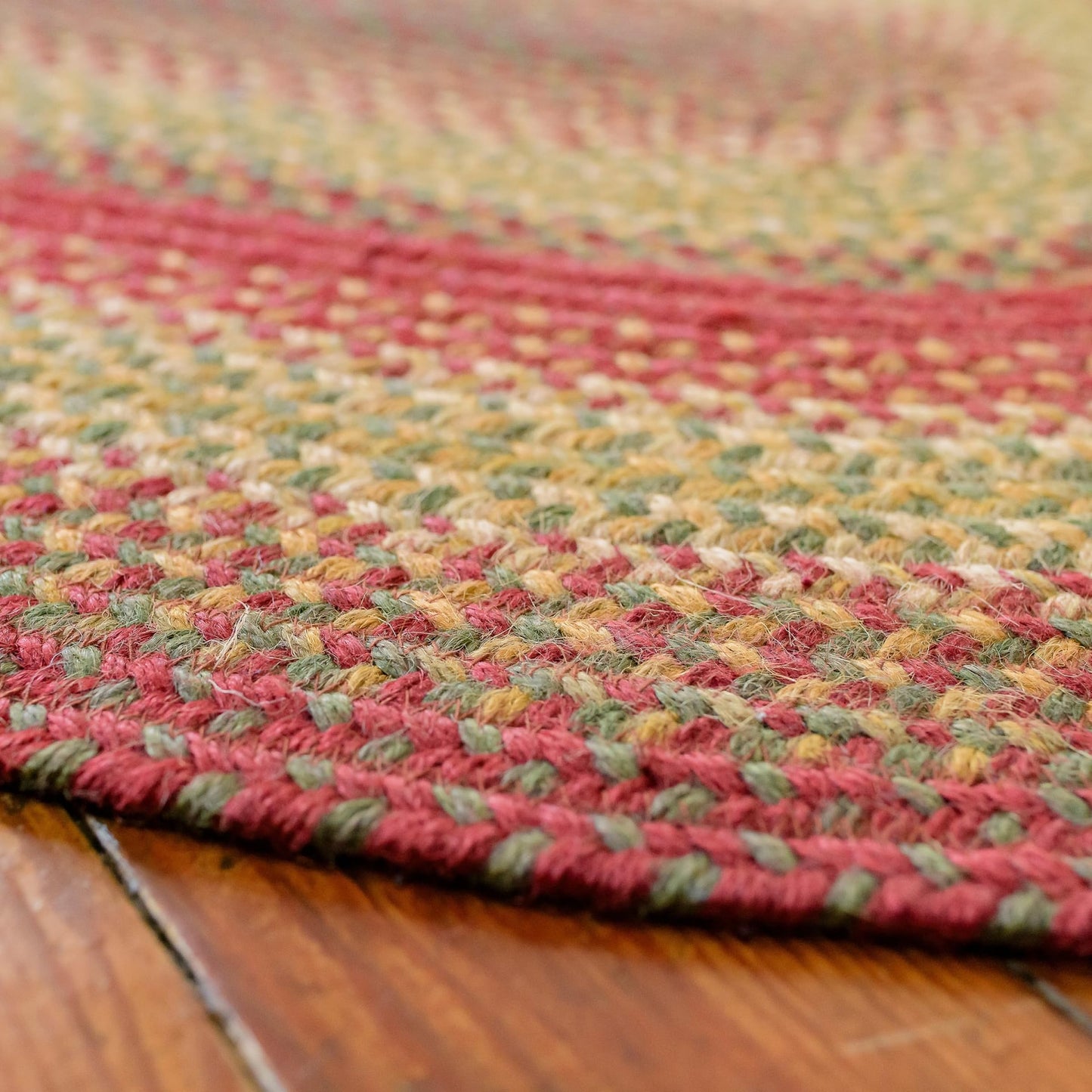 Cider Barn Cranberry Red Small Braided Rug, Jute, 27"x45" Rectangle - Perfect Country Rustic Decor for Entryway, Bathroom, Everywhere