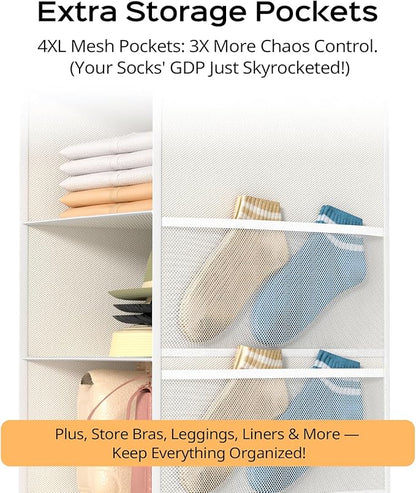 Extra Deep Hanging Closet Organizers and Storage, 5-Tier Closet Hanging