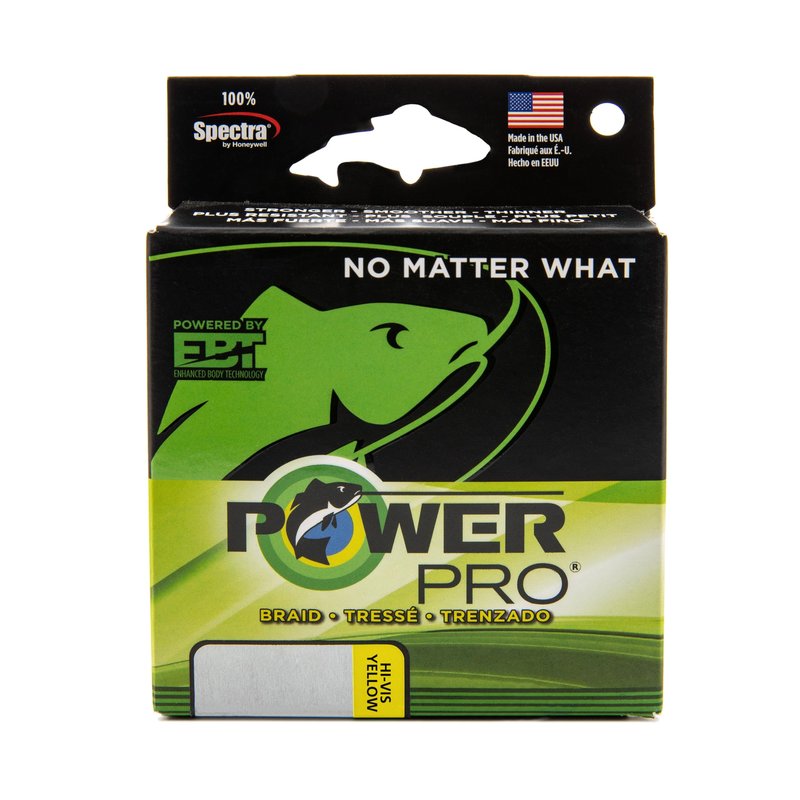 POWER PRO Spectra Fiber Braided Fishing Line, Hi-Vis Yellow, 300YD/80LB
