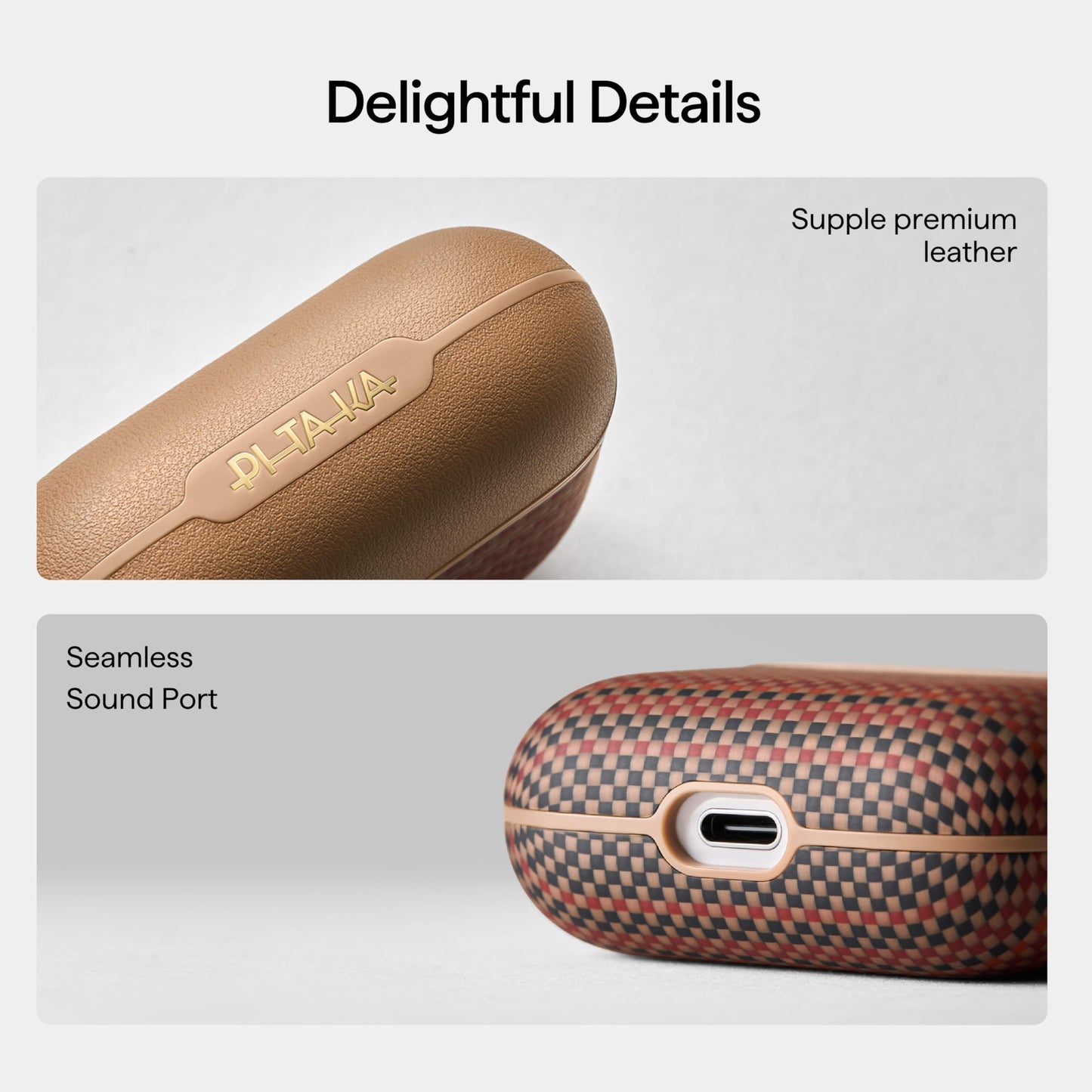 PITAKA Case for AirPods Pro 3, Slim Protective AirPods Pro 3 Case, Compatible with MagSafe, Leather & Aramid Fiber Woven, Sunset