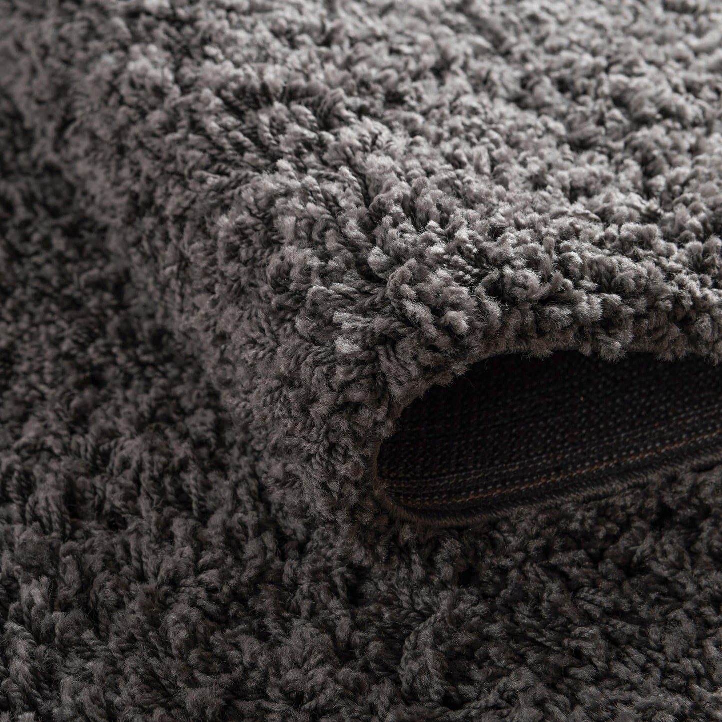 Unique Loom Solid Shag Collection Area Rug (4' Octagon, Graphite Gray)