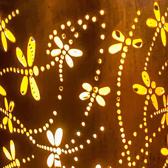 4 Pack Dragonfly Birthday Gifts for Women Mom Grandma Solar Lanterns Outdoor Waterproof Garden Decor Metal Hanging LED Decorative Light for Patio Yard Lawn Backyard Front Porch Gardening Gifts