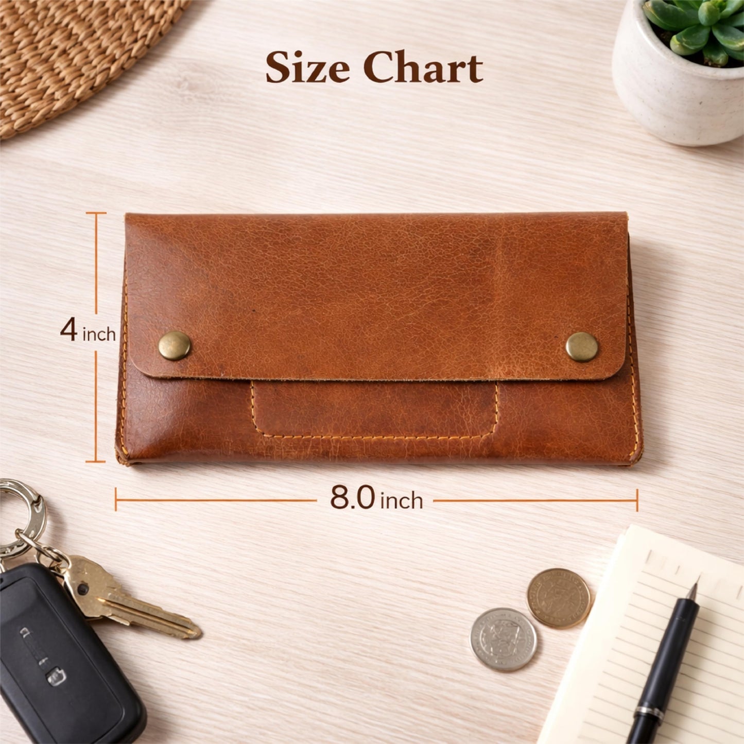 TheAntiq Leather Currency Pouch, Currency Organiser, Dollar Bills Holder, Bills Organizer, Money Envelope with Mobile Pocket, Money Bag For Men & Women (TAN)