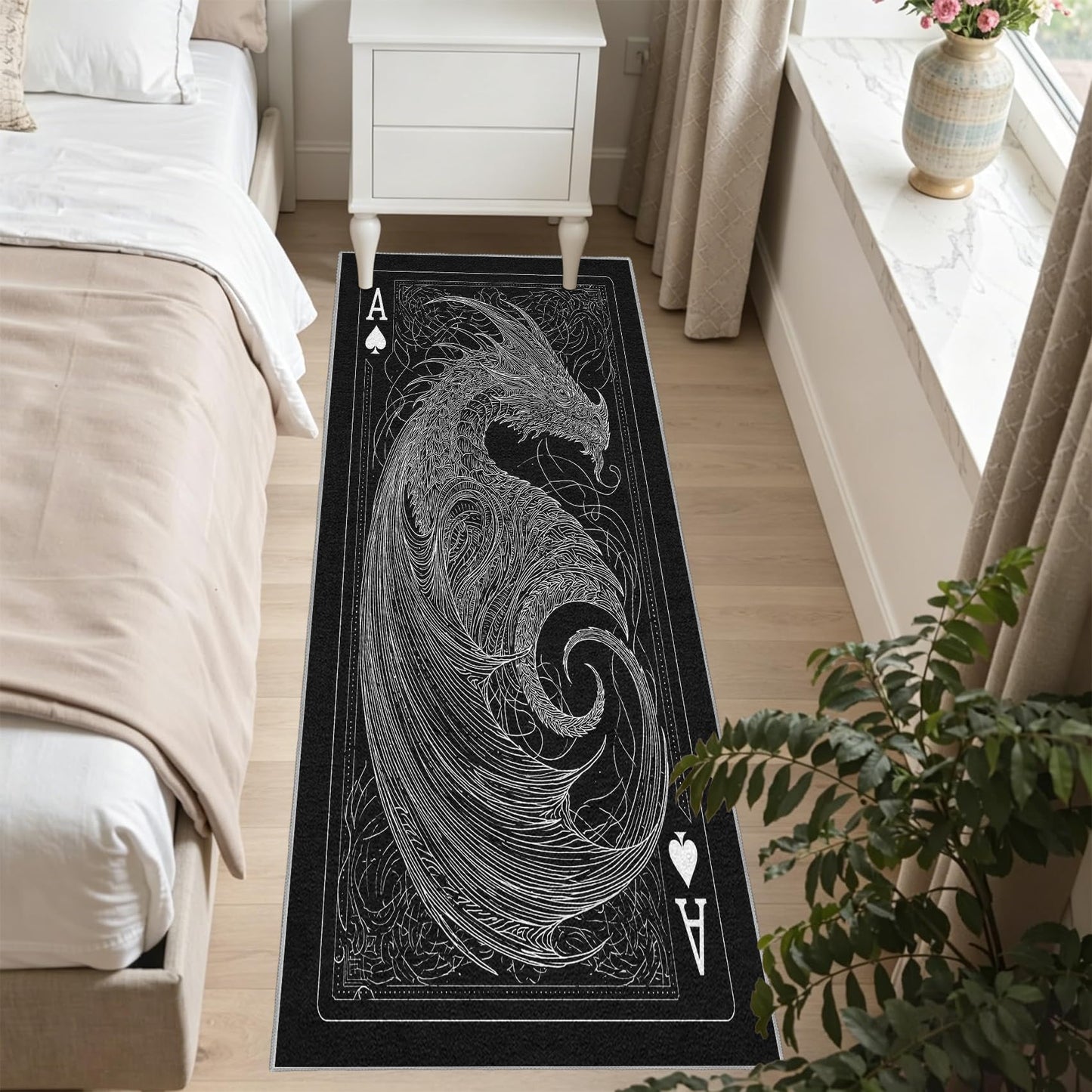 Dragon 4x8 Runner Rug Poker Runners for Entryway Kitchen