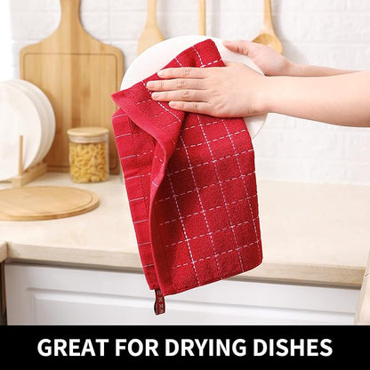 Homaxy 100% Cotton Terry Kitchen Dish Cloths, Ultra Soft and Absorbent Dish