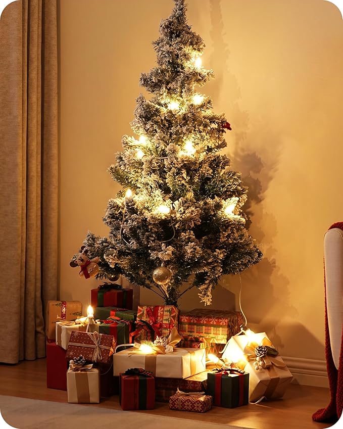 Christmas Village Lights with 12 LED Warm White Bulbs, C7 Light Cord for Christmas Village Houses, Pumpkin Crafts, Halloween & Holiday Decorations
