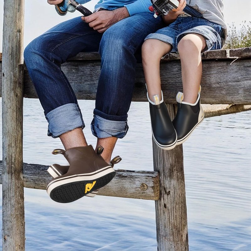 Men's Deck Boots - Anti-Slip Waterproof Fishing Rain Boots with Memory Foam | Sizes 7-14