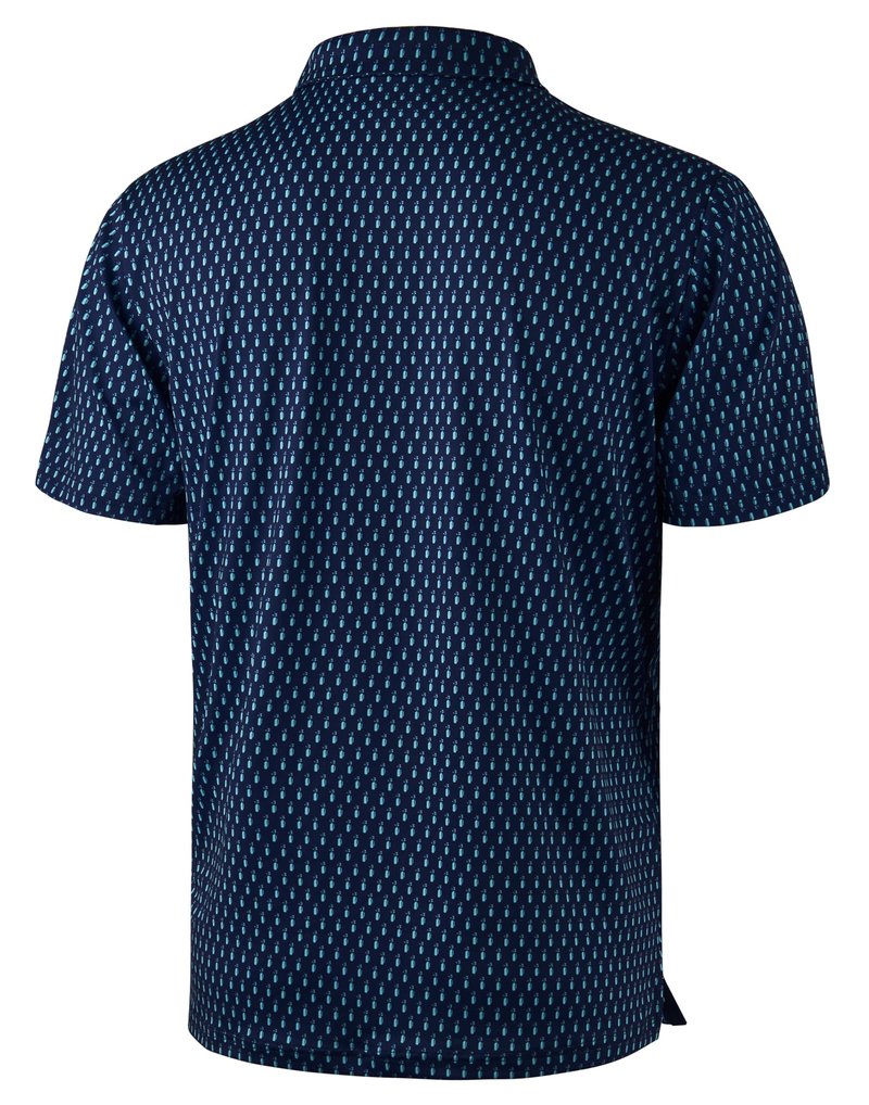 Obla Mens Golf Polo Shirts Short Sleeve Dry Fit Performance Moisture Wicking Casual Print Collared Golf Shirts for Men (Blue Golf Bag_XXL)