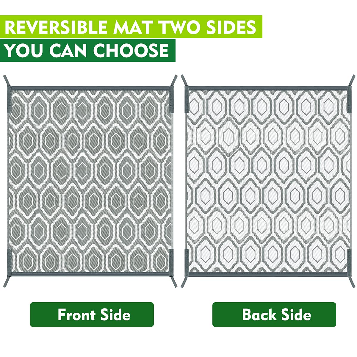 fifame Outdoor Camping Rugs, 9x18 Outdoor Rug Patios Clearance Plastic Straw Rug Weatherproof Reversible Mats, Large Floor Mat for Outdoors, RV, Patio, Backyard, Deck, Picnic, Beach, Trailer, Camping