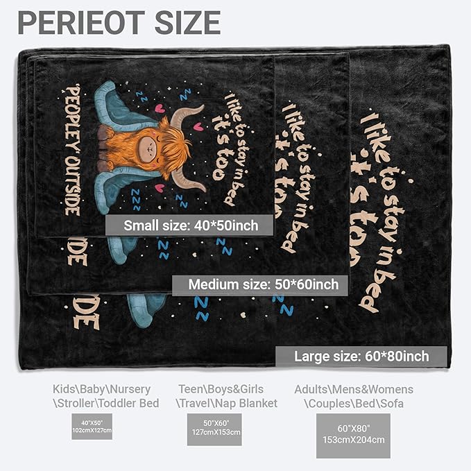 Cute Highland Cow Lightweight Throw Blanket, Cartoon Sleep Animal with Heart and Star, Warm Soft Cozy Flannel Blankets, Couch Dorm Home Decor All Season Use, 80x60in, Gifts for Girls Women