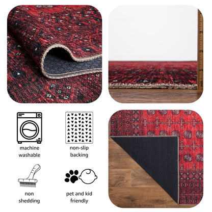 Keen Home Design 2x3 Rug - Machine Washable Entry Rug with Non-Slip Backing, Ideal for Enteryway, Kitchen, Bathroom, Laundry Room - Vintage, Easy Clean, Durable, Low Pile Rug - (2' x 3')
