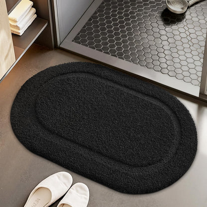 Color&Geometry Oval Black Bathroom Rugs 36x24, Extra Soft Absorbent Microfiber Bath Rugs, Non-Slip Bathroom mat, Washable Plush Bath Mats for Bathroom, Shower, Bathtub, Laundry, Black