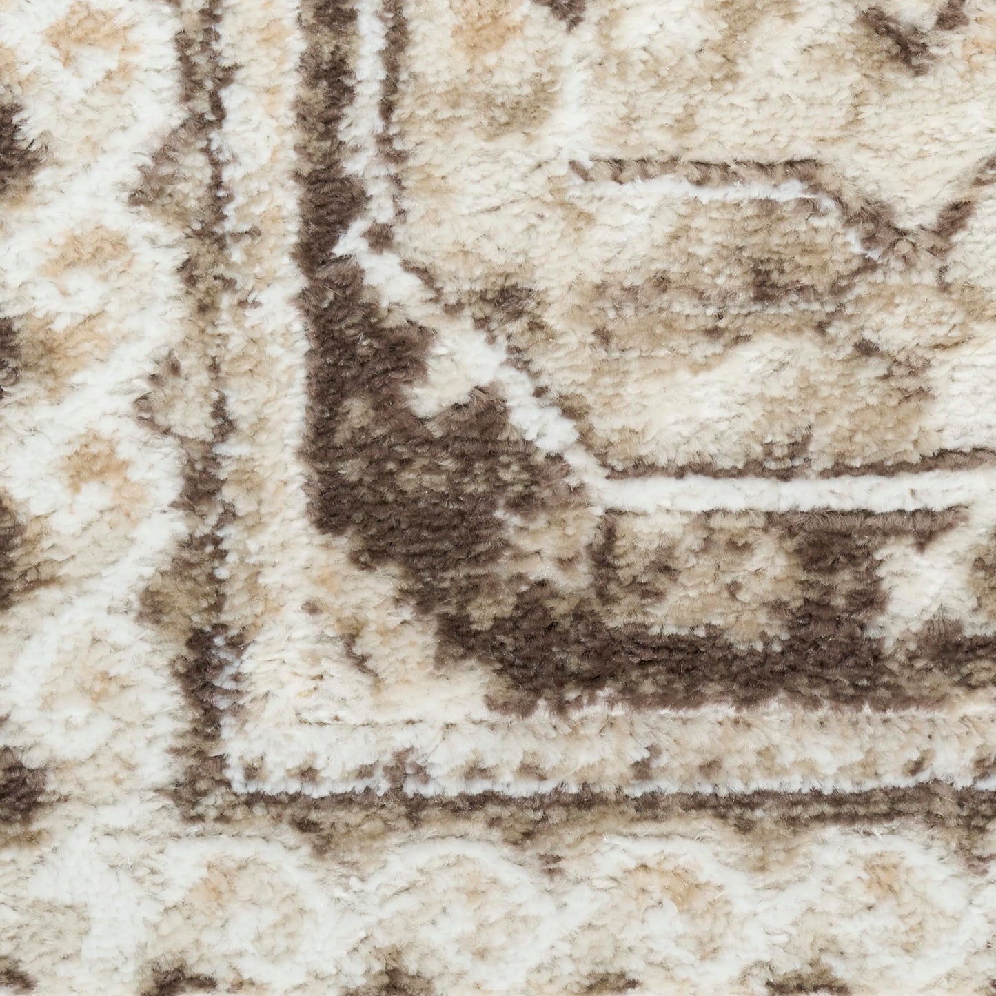 Nourison Home Dekor Ivory Brown 5'3" x 7' Area Rug - Easy Clean, Non Shedding, Bed Room, Living Room, Dining Room, Kitchen (5' x 7')