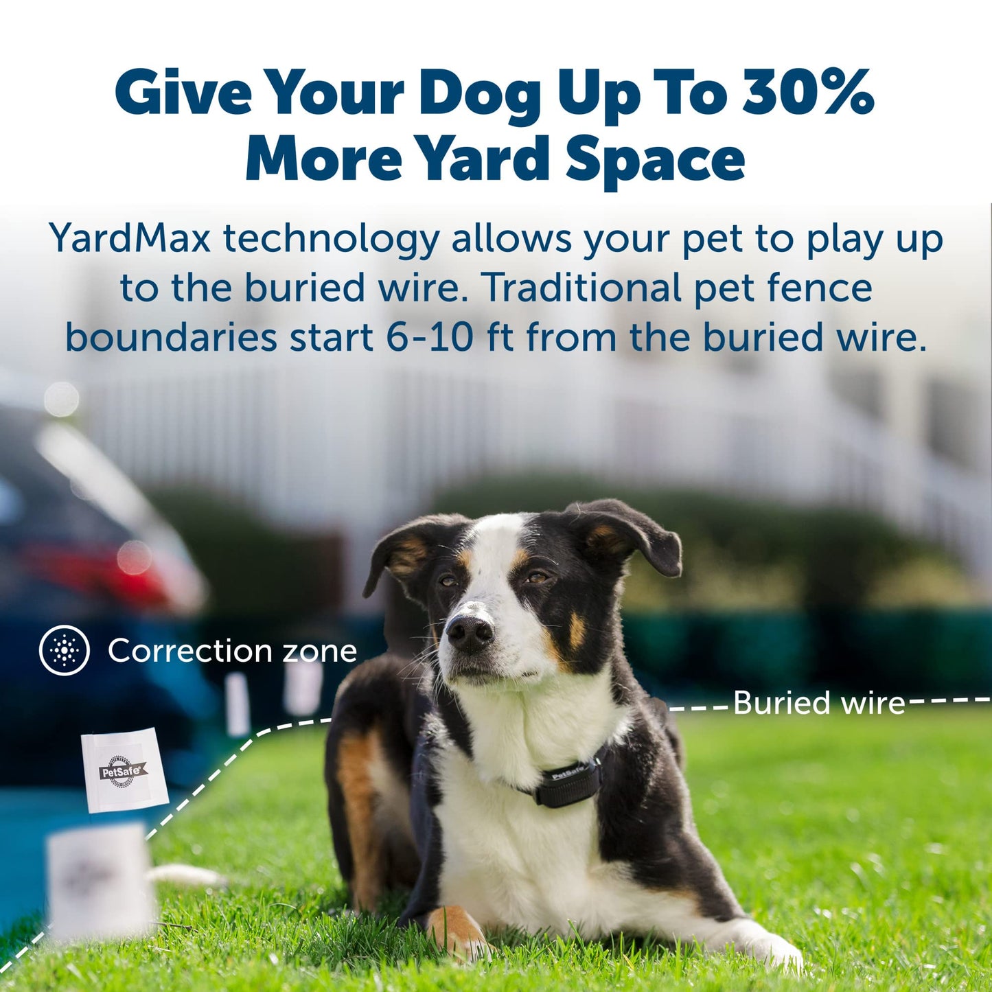PetSafe YardMax Dog Fence Collar, Electric Dog Containment Waterproof Collar, Fits Dogs 5 lb & Up, Adjusts to Fit Neck Sizes 6-28 in, (Black) - from The Parent Company of Invisible Fence Brand