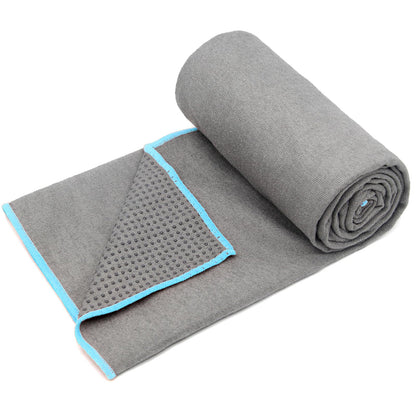 Eunzel Hot Yoga Towel - Microfiber Non Slip Yoga Mat Towel with Grip Dot Sweat Absorbent Towel for Hot Yoga, Pilates and Fitness 72" x 24", Dark Cyan/Orange