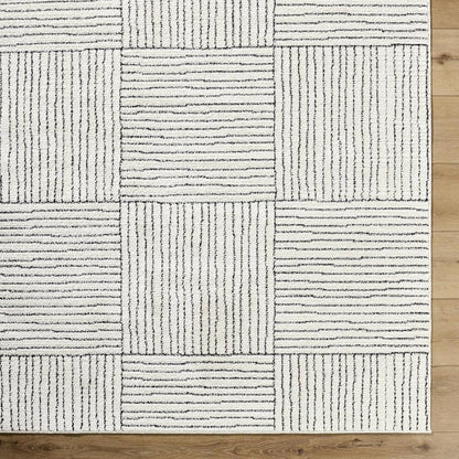 Livabliss x Galey Alix Architect I Modern Geometric Area Rug, 7'10" x 10' (8' x 10'), Ivory/Black