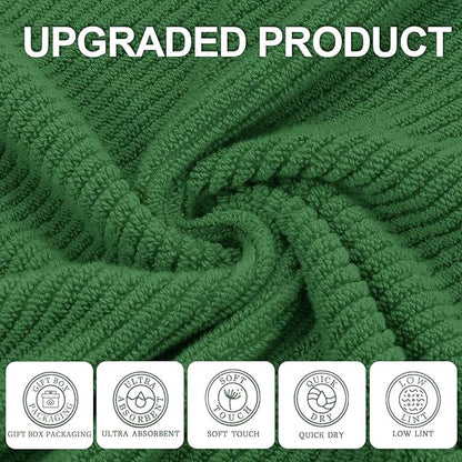 VOOVA & MOVAS Hunter Green Bath Towels, Bath Towels Set of 4, Large 30" x 56"
