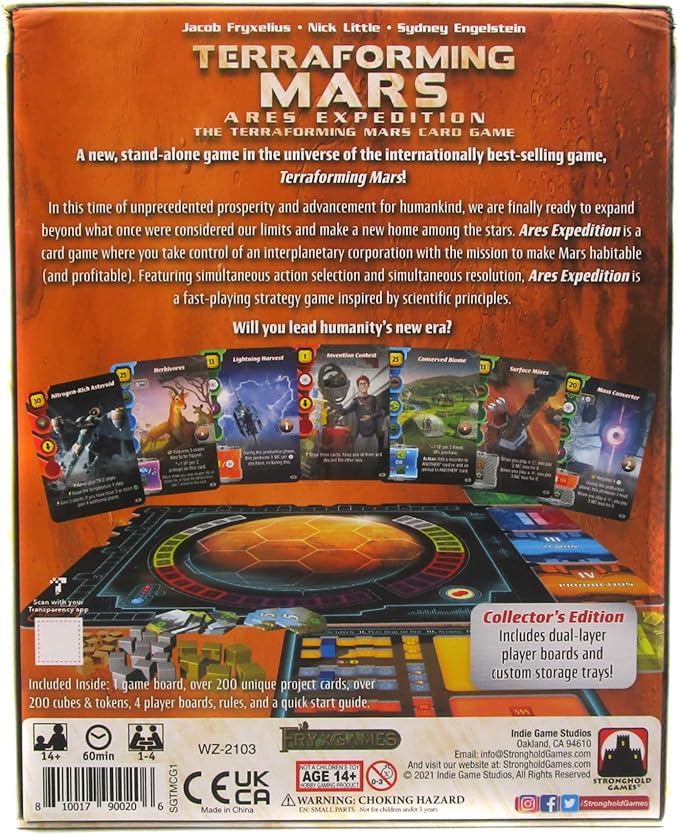 Stronghold Games Terraforming Mars Ares Expedition Card Game Collectors Edition 1 to 4 players Orange
