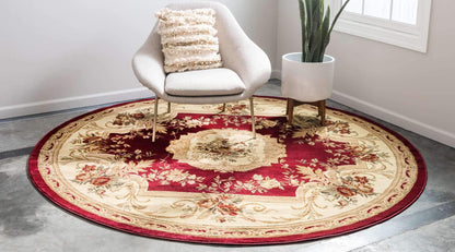 Unique Loom Versailles Collection Area Rug - Henry (7' 10" Round Red/Brown)