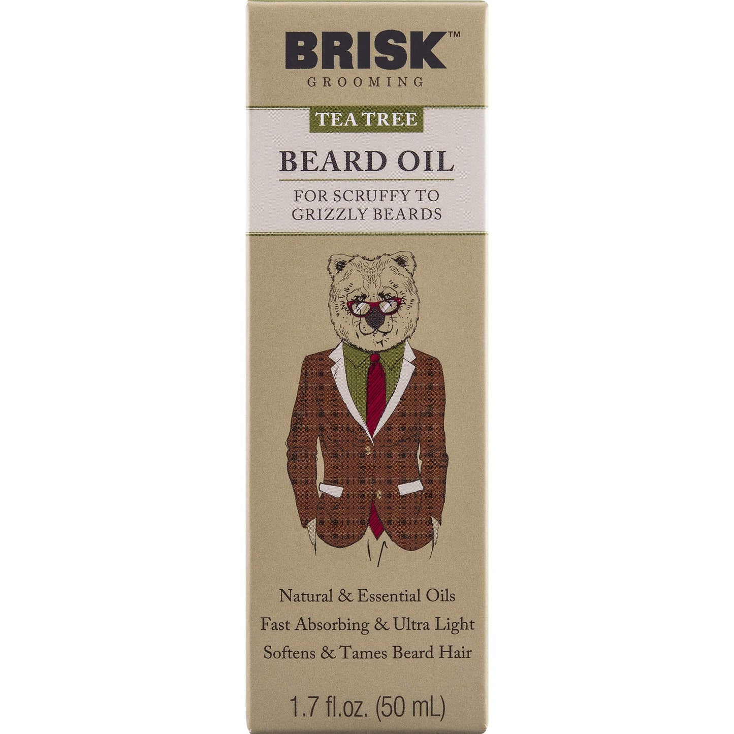 Brisk Beard Grooming Oil Liquid, Citrus for Beard Hair, 1.7 Oz