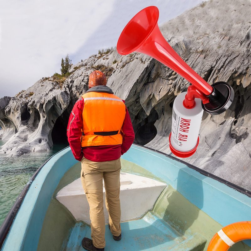 AOLIHAN Handheld Air Horn, Aluminum+ABS Portable Air Pump Horn, Loud Noise Maker Horn for Boats Sporting Events Cheering Camping Soccer Fan Universal Reusable Eco-Friendly
