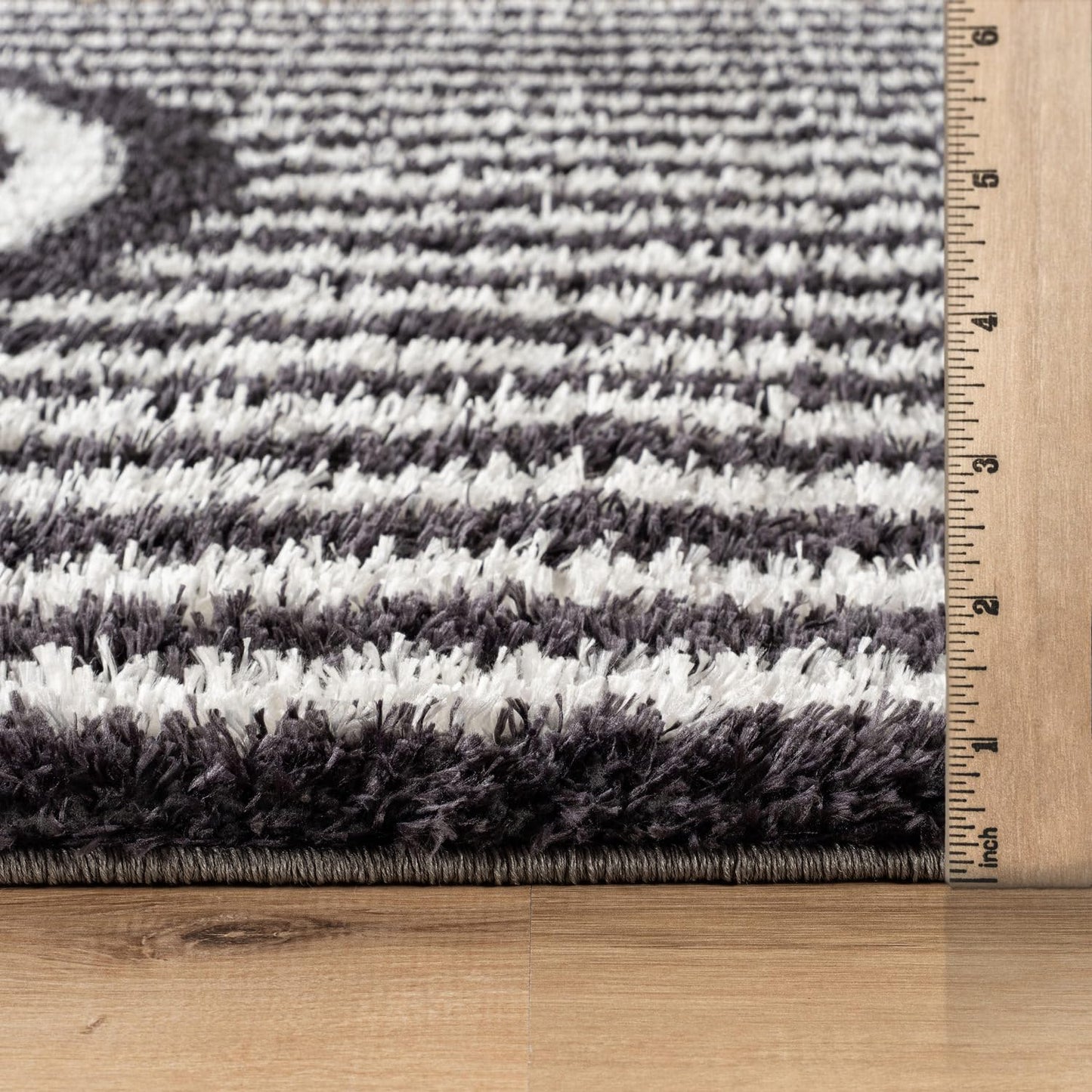 Rugshop Abstract Arch Shag Area Rug Anthracite Dark Gray 5' x 7' Great for Bedrooms, Living Rooms, or Under Coffee Tables