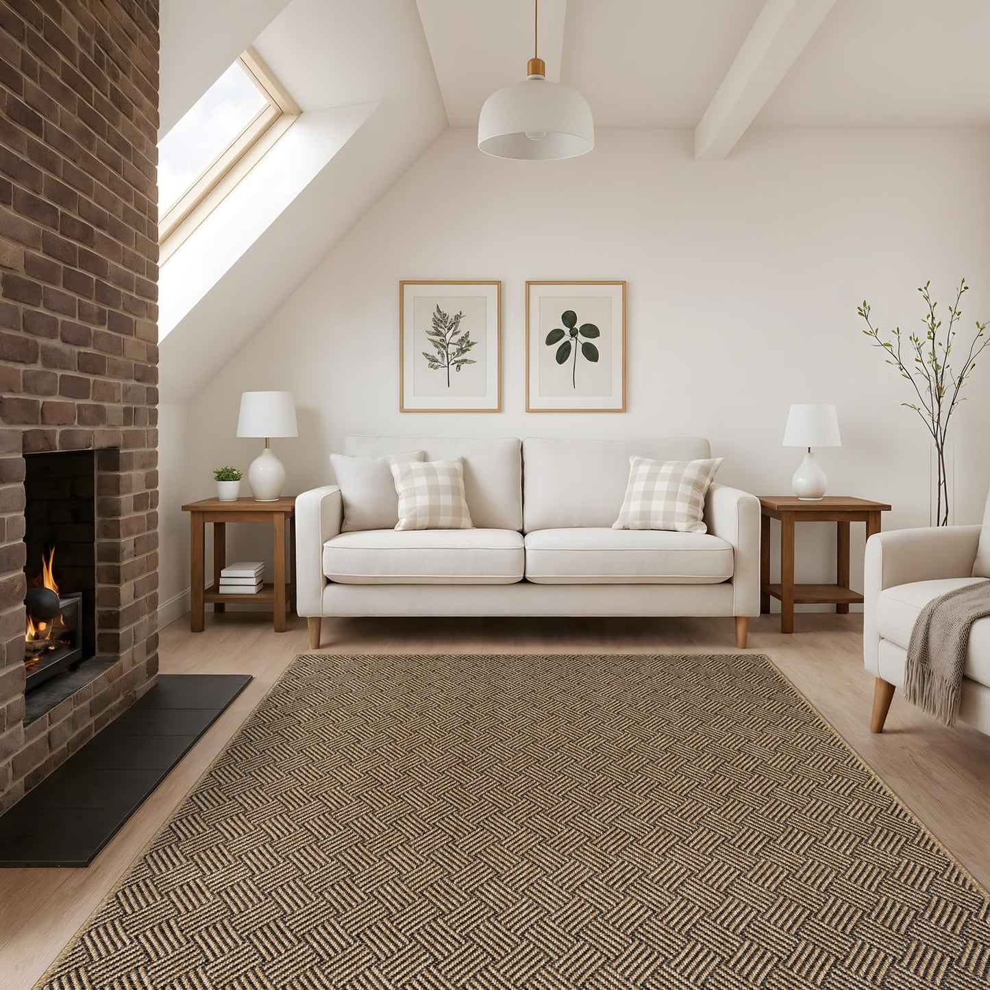 Luul Home Easy Jute Rugs 9x12 Herringbone Natural Color Living Room Indoor Outdoor Area Rug for Patio and Kitchen Rug High Traffic Washable Easy to Clean Solid Boho Woven Design Carpet (9 x 12)