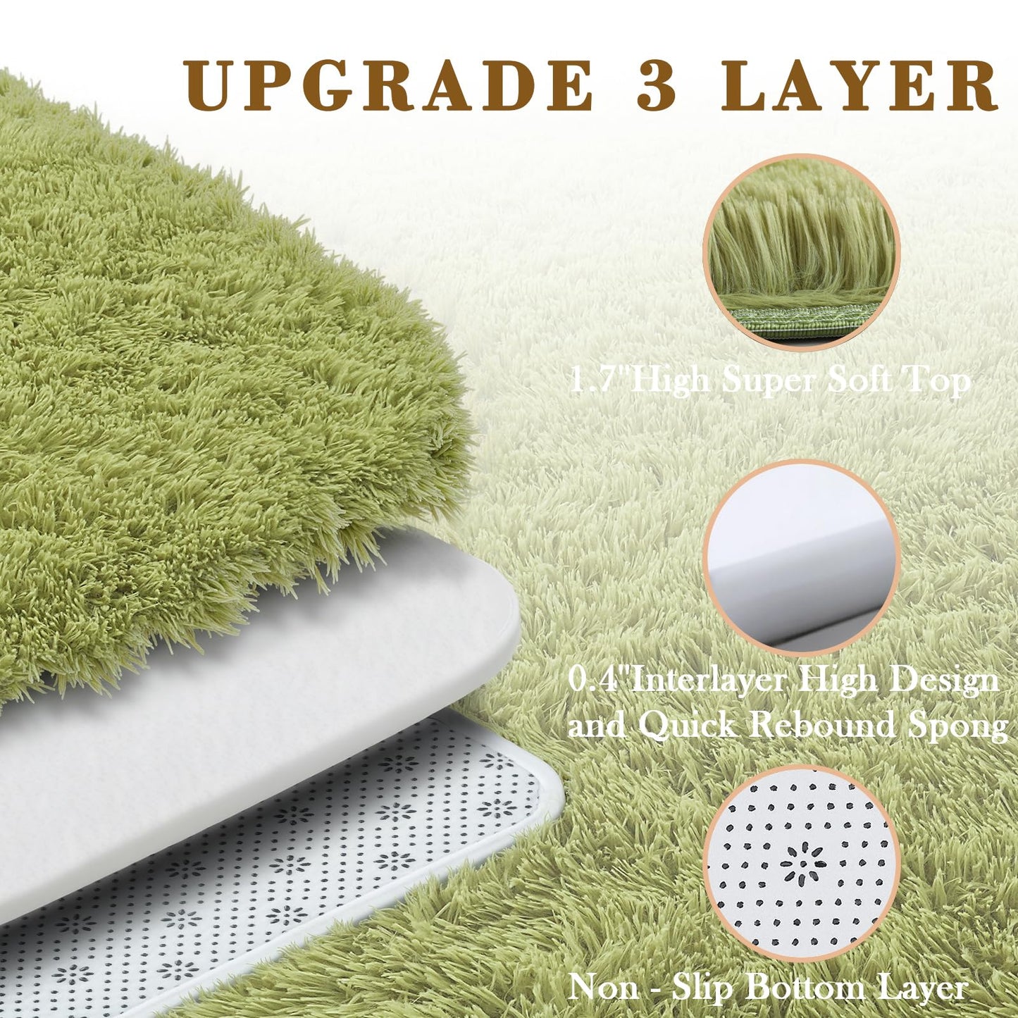 8x10 Area Rugs for Bedroom Living Room, Large Area Rug Shag Carpet Soft Plush Furry Bedside Rug, Machine Washable Area Rugs for Kids Home Decor(8 x 10, Grass Green)