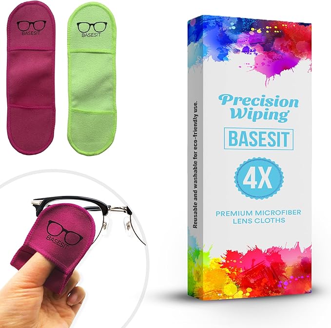 Eyeglass Cleaning Cloth, 4 Pack, Eyeglass Cleaning Wipes, Lens Wipes