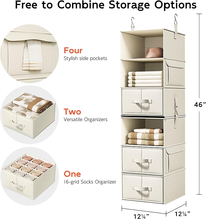 Vailando 6-Shelf Hanging Closet Organizer