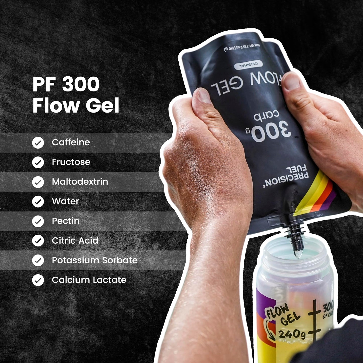 Precision Fuel PF300 Flow Energy Gels - Mild Flavour Running Gels for Endurance Athletes, 300g Carbohydrate, Easy-to-Digest, Perfect for Running & Long-Duration Sports (Pack of 1 Gel)