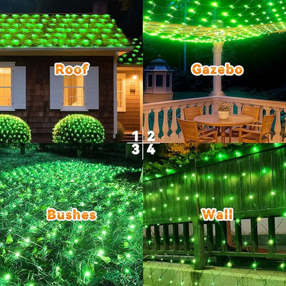LitHome 21FT x 5FT Christmas Net Lights Outdoor Mesh Lights, 360 LED Christmas Net Light for Bushes Connectable, 8 Modes Green Giant Mesh Light Waterproof for Garden Party Roof St Patrick’s Day Decor