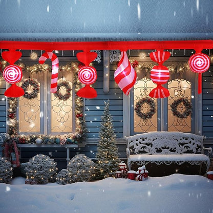 Retisee 14.7 ft Long Christmas Inflatable Outdoor Decoration Blow up Hanging Flashing Candy with Built in LED Lights Blow up Yard Decoration for Christmas Party Yard Windows Supplies Outdoor